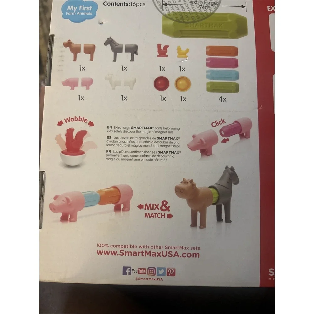 SmartMax My First Farm Animals STEM Building Blocks for Kids Ages 1-5